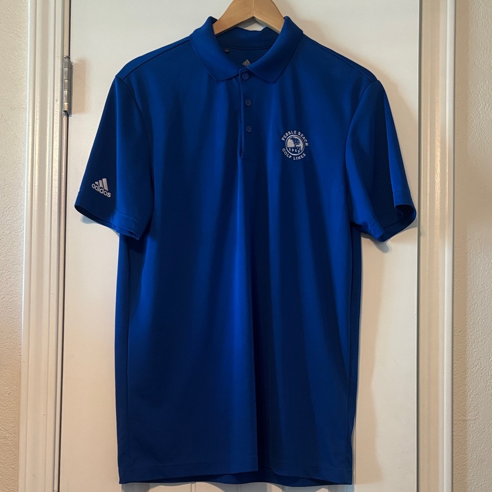 adidas Men's Blue Performance Polo with Embroidered Logo from Pebble Beach